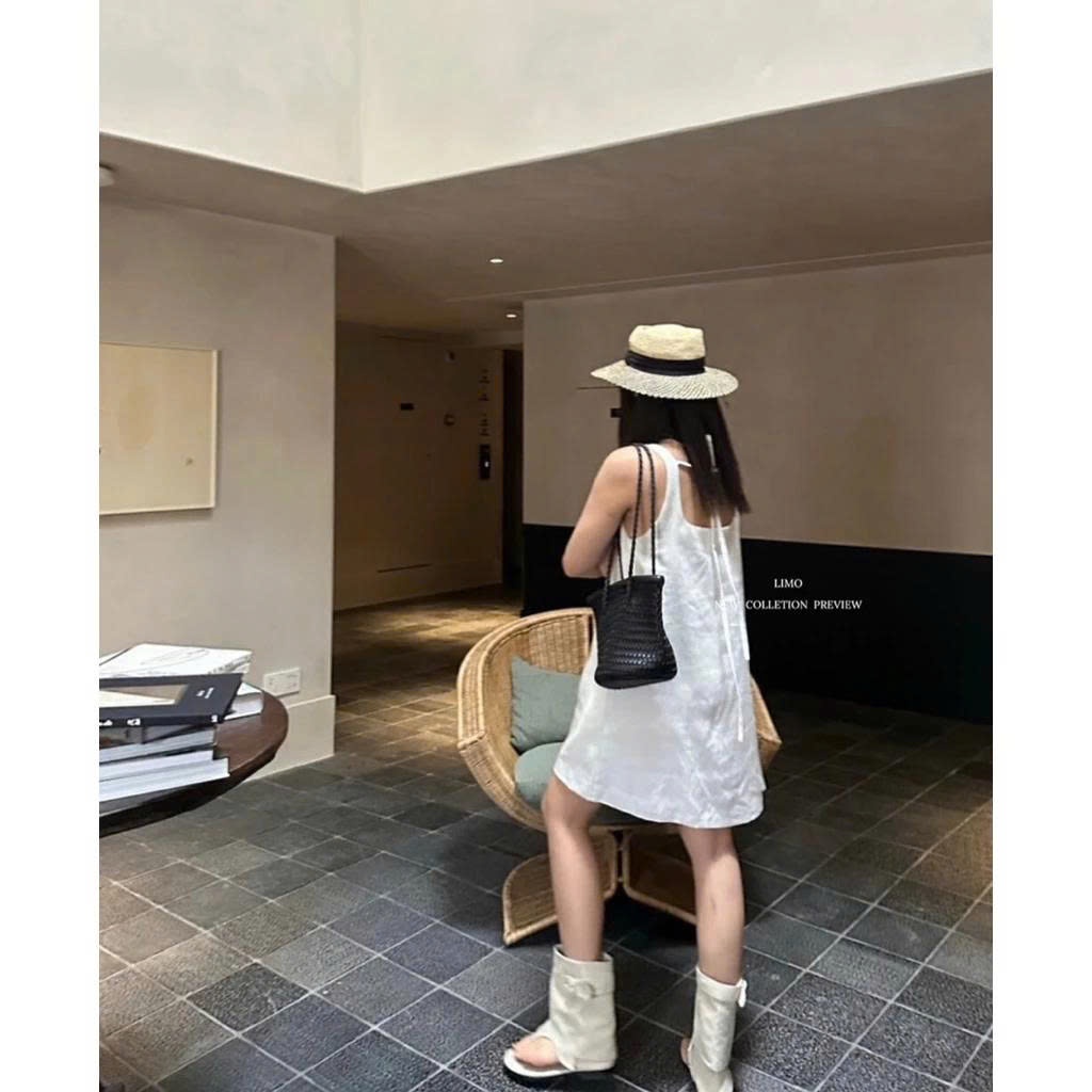 𝗞𝗶𝗿a - Đầm Linen 2s thắt dây nơ BEELY