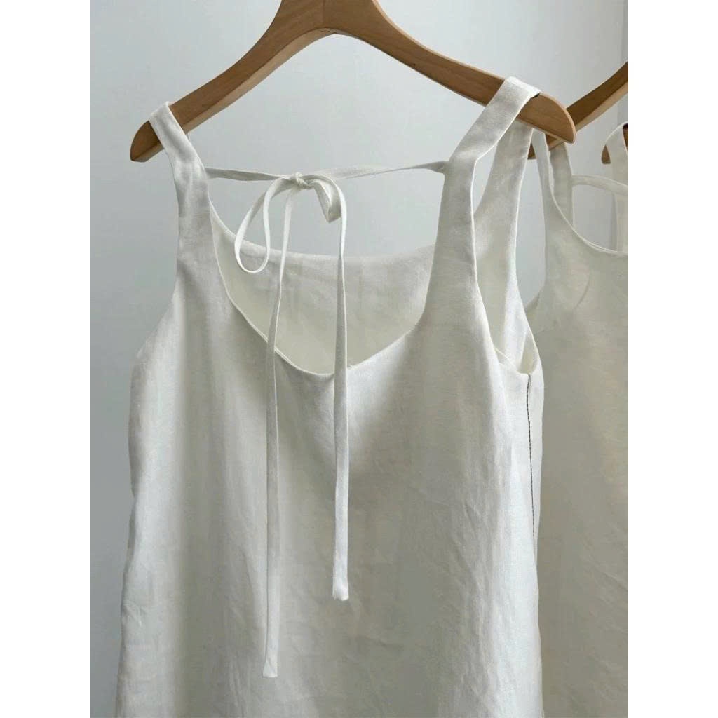 𝗞𝗶𝗿a - Đầm Linen 2s thắt dây nơ BEELY