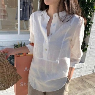 𝗠𝗲𝗸𝗼 𝗟𝗶𝗻𝗲𝗻 - | LY LINEN | Áo sơ mi Linen cổ tàu