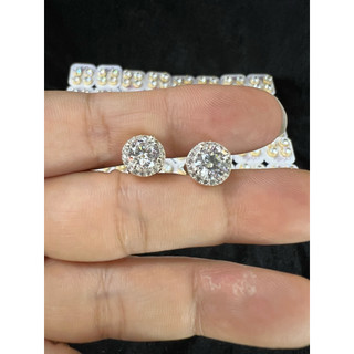 Hàng hot trend các mẫu hoa tai chốt xiên hàng titan đính đá pha lê đẹp long lanh trang sức cao cấp mạ vàng 18 ca cho nữ