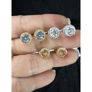 Hàng hot trend các mẫu hoa tai chốt xiên hàng titan đính đá pha lê đẹp long lanh trang sức cao cấp mạ vàng 18 ca cho nữ