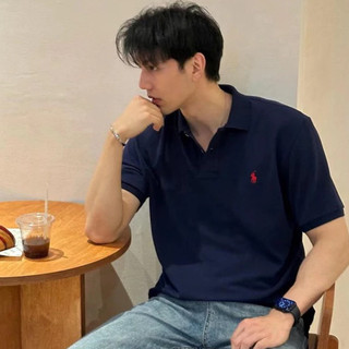 Polo Áo thun nam T Áo thun cổ điển polo Áo sơ mi kinh doanh giản dị màu ve áo thêu ngắn tay áo