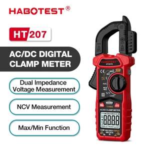 HABOTEST HT207 AC DC kỹ thuật số kẹp đồng hồ LED chiếu sáng phụ trợ không tiếp xúc phát hiện điện áp NCV