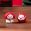 Set 6 mèo thần tài tai đỏ tí hon trang trí bàn làm việc, tủ sách, quà tặng, tiểu cảnh