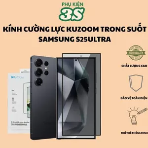 Kính Cường Lực Trong Suốt Kuzoom Vân Tay Cảm Ứng Siêu Nhạy Cho Samsung S25 Ultra
