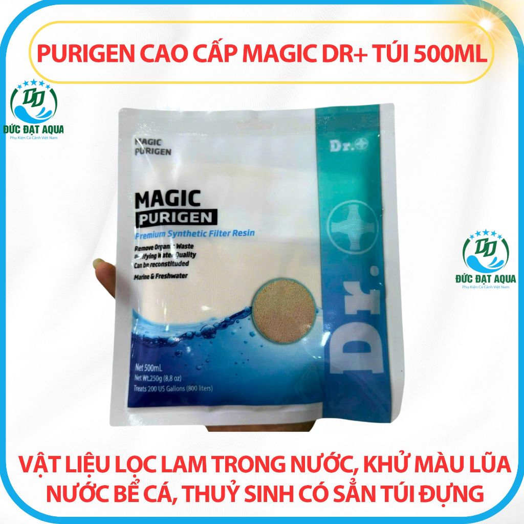 Purigen cao cấp MAGIC Dr+ túi 500ml -Vật liệu lọc lam trong nước, khử màu lũa bể cá,Có Túi Đựng 3