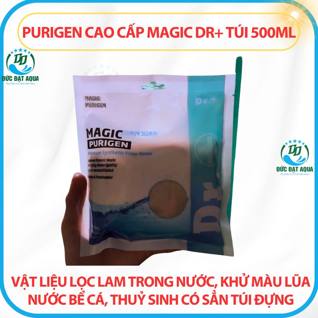 Purigen cao cấp MAGIC Dr+ túi 500ml -Vật liệu lọc lam trong nước, khử màu lũa bể cá,Có Túi Đựng 2