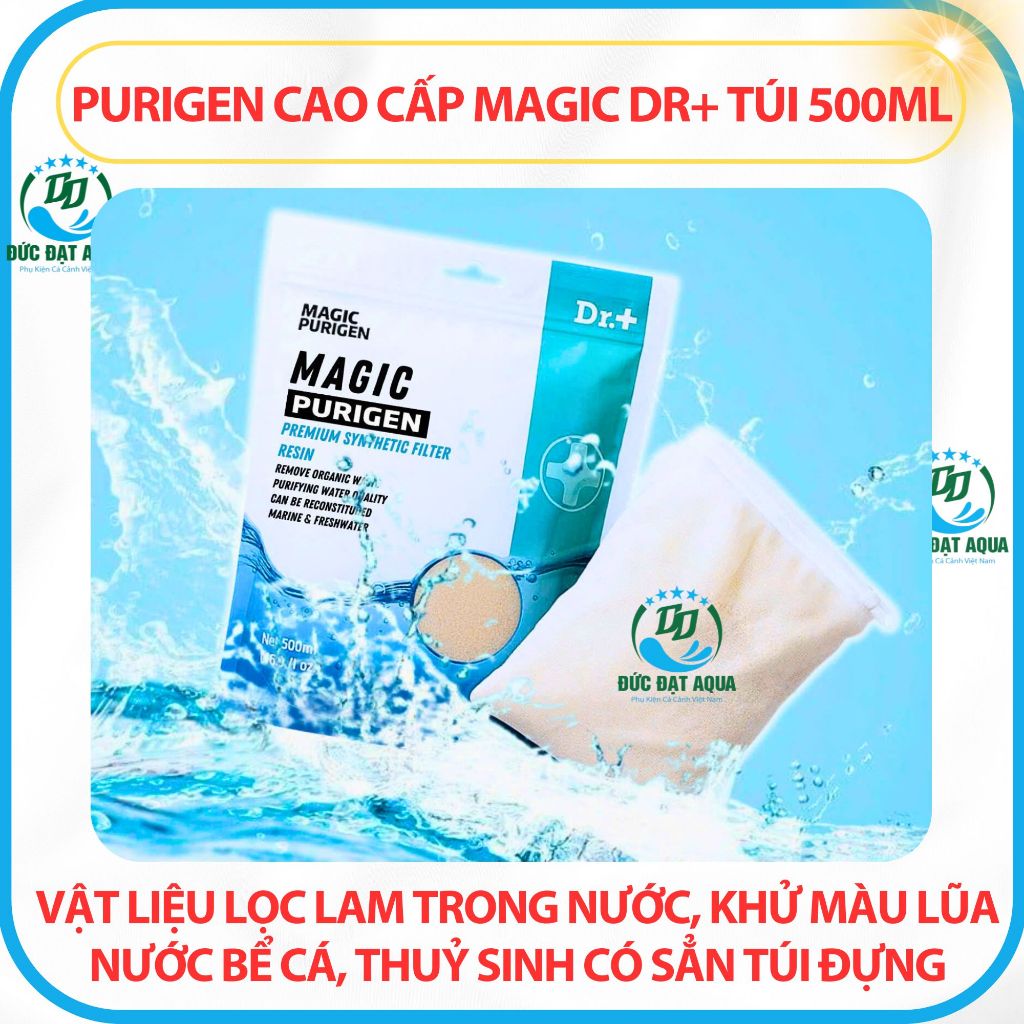Purigen cao cấp MAGIC Dr+ túi 500ml -Vật liệu lọc lam trong nước, khử màu lũa bể cá,Có Túi Đựng 7