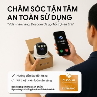 Camera 4G Mini Doscom DA1 Pro, Quay 360 Độ, Pin Lâu, Hồng Ngoại Ẩn, Tặng Sim