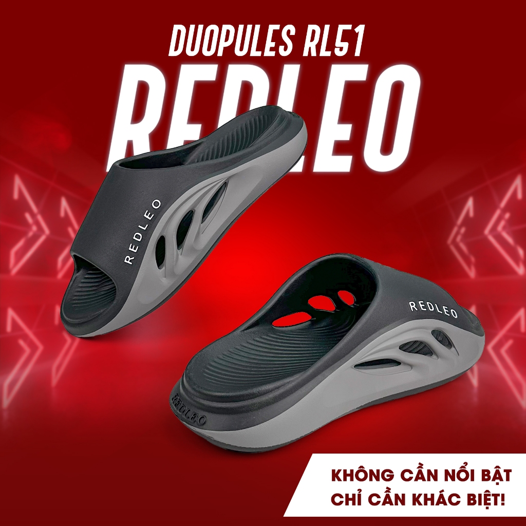 Dép Quai Ngang Nam REDLEO DuoPulse |Có Big Size| Đúc Nguyên Khối  Phối Hai Màu Thời Trang RL51
