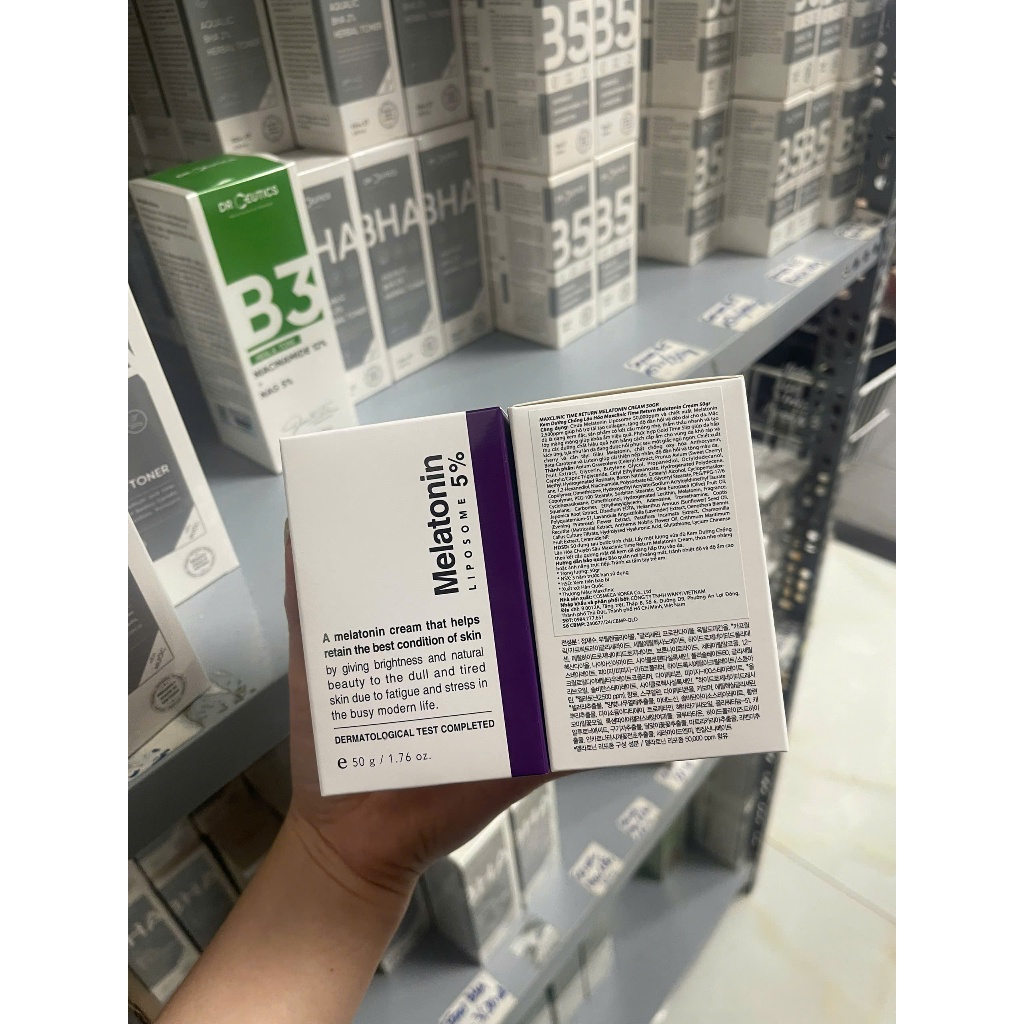 [HÀNG CTY] Kem Dưỡng Giảm Lão Hóa Maxclinic Time Return 5% Melatonin/ 7% Melatonin Liposome Melatoninshot Cream 50g