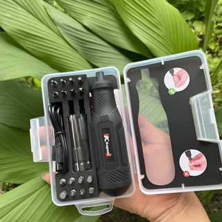 Bộ tua vít pin KAPUSI K-6222 20 đầu vít thay thế, pin sạc cao cấp cổng type C