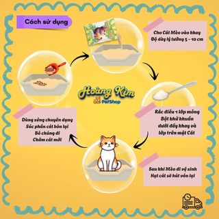 Cát vệ sinh cho Mèo Miku Molly ( Tải 7 gói Tiết Kiệm ) Khử mùi, hút ẩm, ít bụi  - Hoàng Kim Petshop