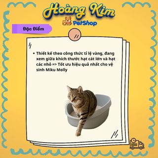 Cát vệ sinh cho Mèo Miku Molly ( Tải 7 gói Tiết Kiệm ) Khử mùi, hút ẩm, ít bụi  - Hoàng Kim Petshop