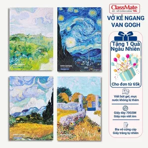 Vở Học Sinh, Sinh Viên Kẻ Ngang B5 120 Trang Thiết Kế Van Gogh, Bìa Cán Vân Chống Nước Dùng Ghi Chép NB5-12-0302