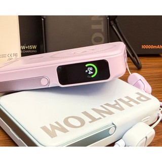 [CHỨNG NHẬN 3C] Cục Tích Điện không dây PHANTOM P60W 10000mAh Sạc Từ Tính 15W / cáp typeC to LN đảo chiều - chân giá đỡ