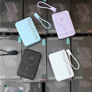 [CHỨNG NHẬN 3C] Cục Tích Điện không dây PHANTOM P60W 10000mAh Sạc Từ Tính 15W / cáp typeC to LN đảo chiều - chân giá đỡ
