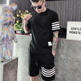 Set Mặc Hè ,Đồ bộ nam 4 SỌC quần áo thể thao MÙA HÈ chất thun lưới mè phối màu cộc tay K1
