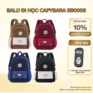 Balo Đi Học Nam Nữ CLASSMATE In Hình Capybara Nhiều Ngăn Tiện Lợi, Cặp Sách Đi Học Thoáng Khí, Chống Nước CL-SB0006