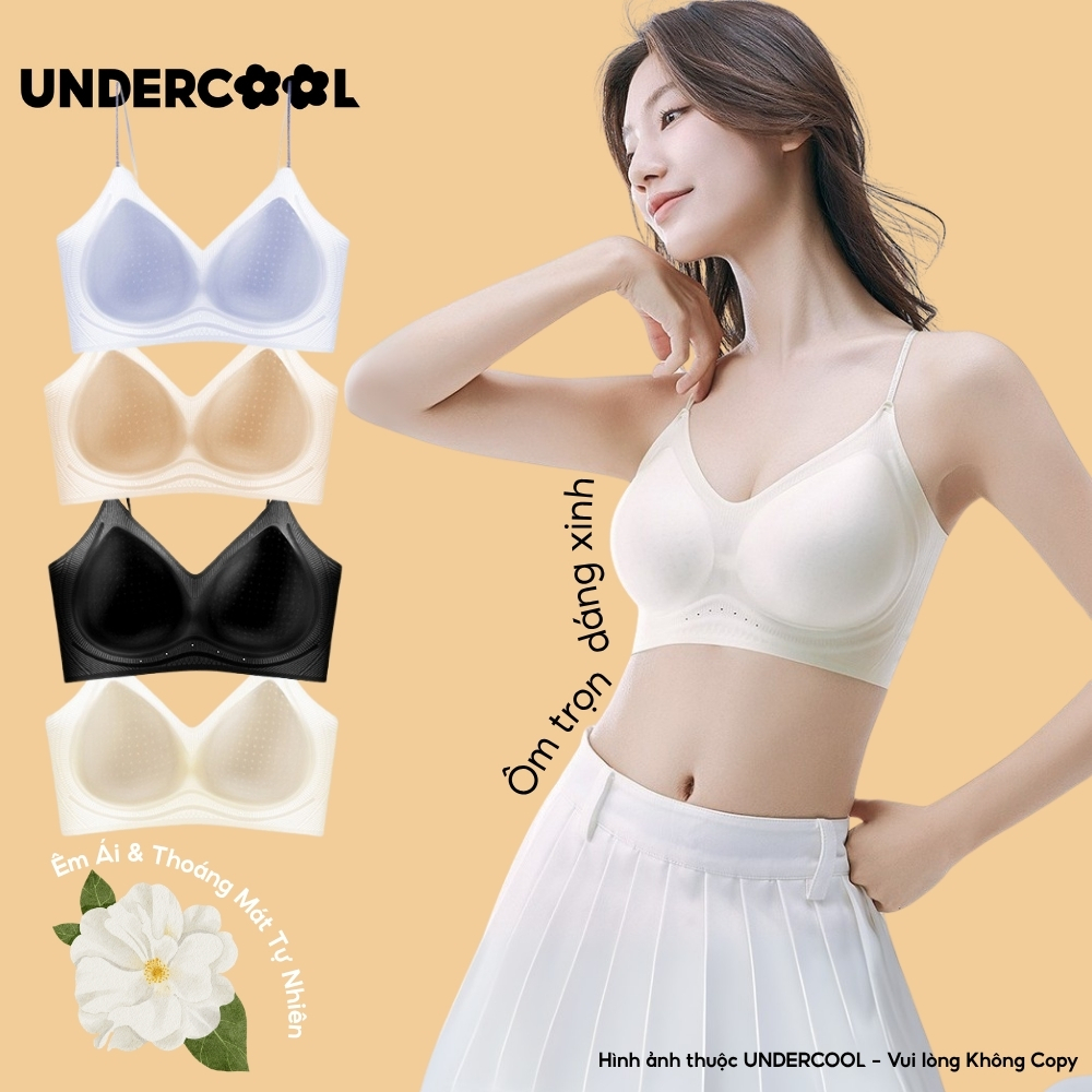 Áo Ngực Áo Lót Bra Su Đệm Mút UNDERCOOL Nâng Ngực Không Gọng Hở Mát Tỏa Hương Thơm Thảo Mộc Hoa Trà AL80