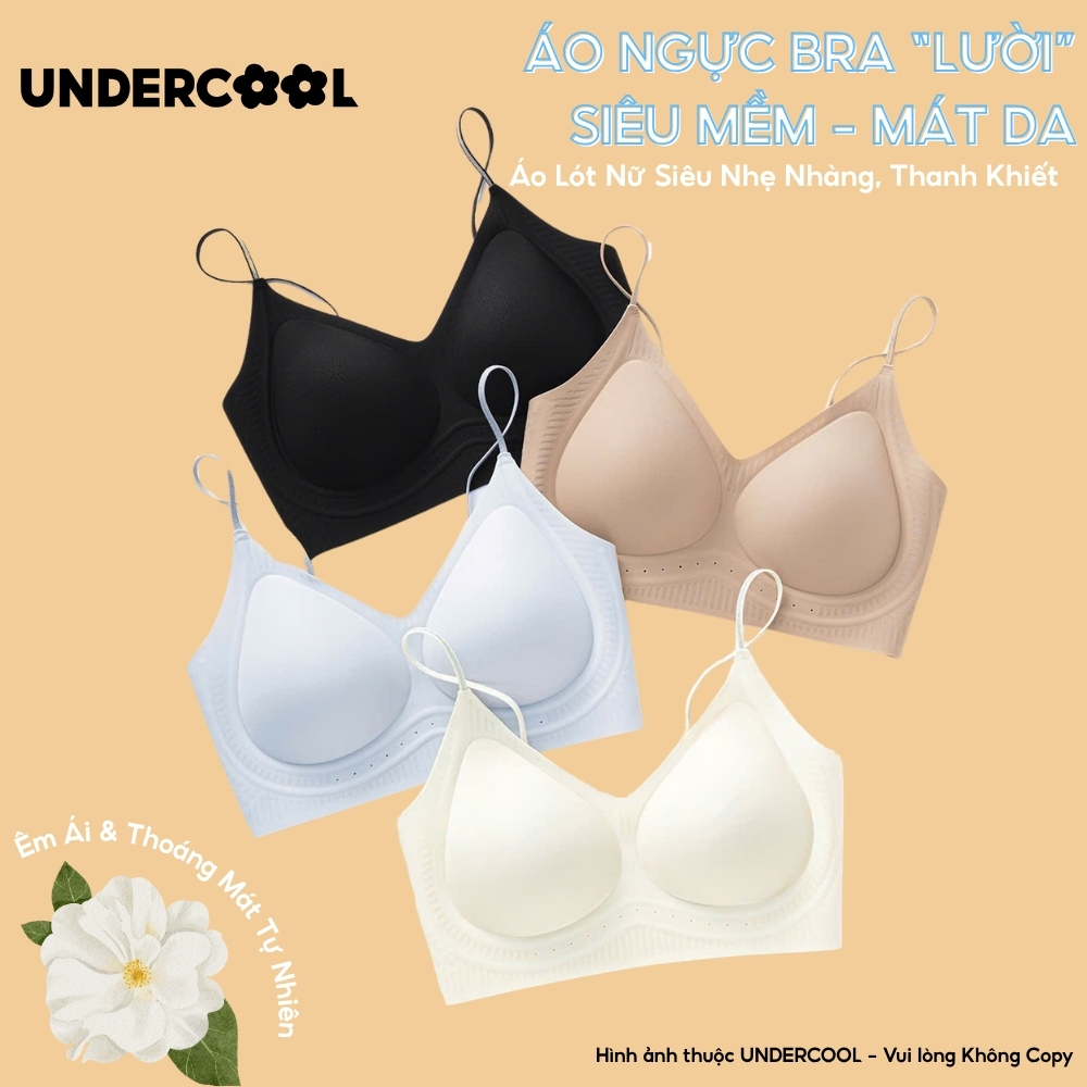Áo Ngực Áo Lót Bra Su Đệm Mút UNDERCOOL Nâng Ngực Không Gọng Hở Mát Tỏa Hương Thơm Thảo Mộc Hoa Trà AL80