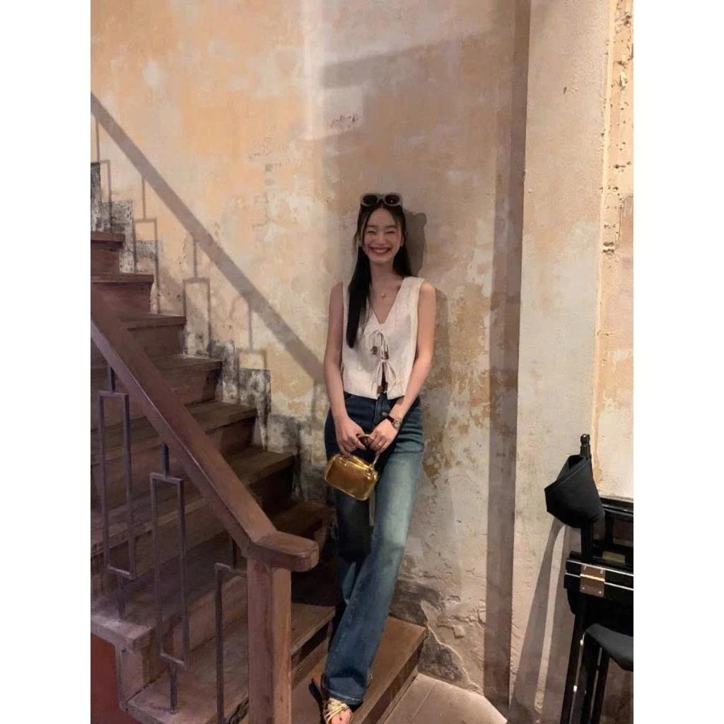 𝗘𝗺𝗲 -  Áo Linen gile thắt nơ BEELY