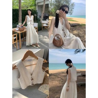 𝗘𝗺𝗲 𝗟𝗶𝗻𝗲𝗻 - | LY LINEN | Áo Linen cộc tay thắt nơ gỗ