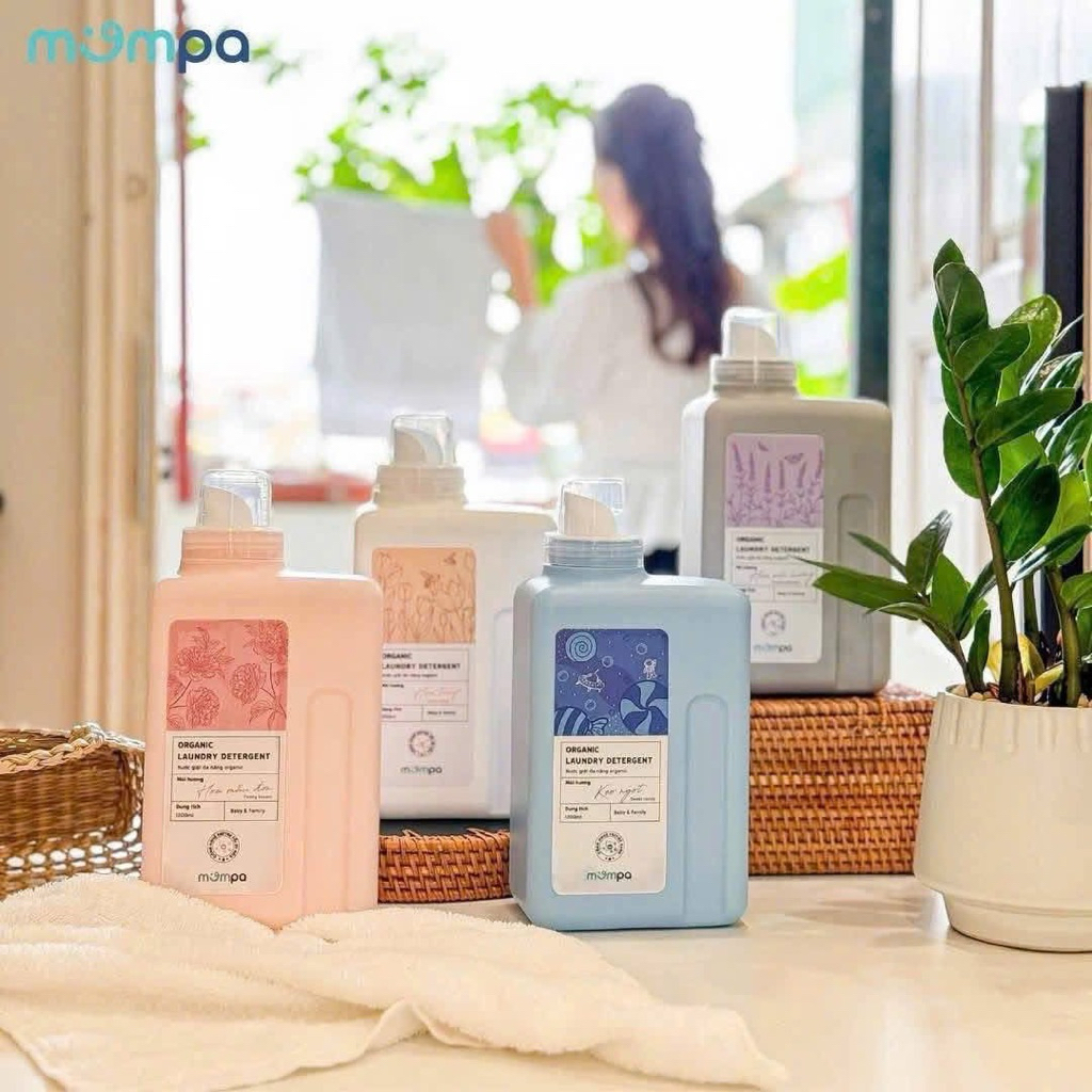 {Hot} 1 Nước giặt Mompa {mẫu mới} 1 túi 2 lít siêu sạch siêu thơm - cho cả gia đình