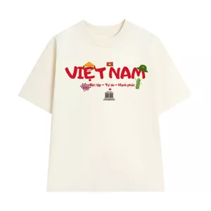 Áo Thun Nam Nữ Hình Việt Nam Lăng Bác, Áo Phông Unisex Form Rộng Yêu Nước Cổ Tròn