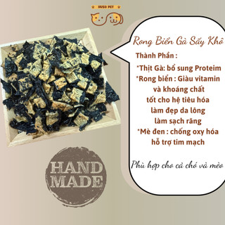 Bánh Thưởng Snack Rong Biển Gà Sấy Mè Đen Dành Cho Chó Mèo