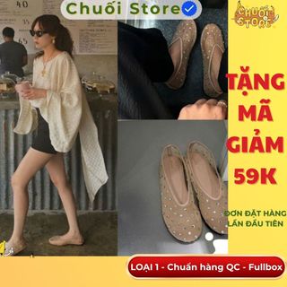 Giày bệt nữ da PU tổng hợp dệt vải đế cao su cao cấp nhẹ nhàng êm ái thoải mái sang trọng