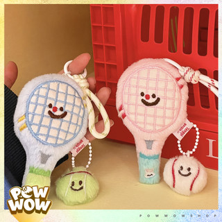 Móc Khoá Vải Bông Phong Cách Nhân Vật Hoạt Hình Smile Blue Pink Tennis Pickleball Siêu Đáng Yêu