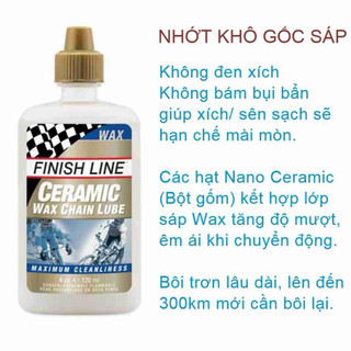 Dầu Tra Sên/Xích Xe Đạp Finish Line 120ML MTB Touring City Cải Thiện Bộ Truyền Động Êm Mượt Hơn Với Ceramic, Ít Bám Bụi