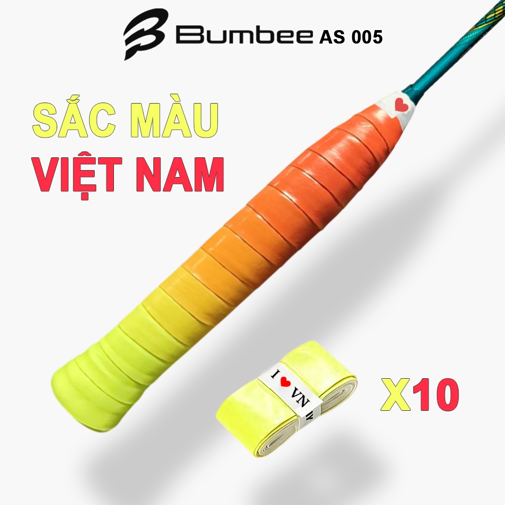 Quấn Cán Vợt Loang Màu Bumbee AS005 – Đẹp Độc Lạ, Cầm Là Ghiền Túi Zip Vỉ 10c Tiện Lợi