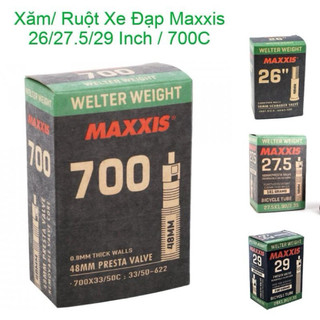 Xăm/Ruột Xe Đạp Size 26 27.5 29 700c Van Nhỏ FV(Presta) Van Lớn AV(Schrader) MAXXIS Bicycle Tube Welter Weight Các Loại