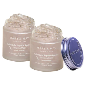 Mặt nạ ngủ chống lão hóa Mary& May Calendula Peptide, 110g, 2 hũ
