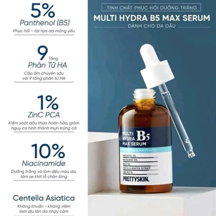 Tinh Chất Serum B5 Pretty Skin Hydra B5 Max Serum, Serum Phục Hồi, Serum Cấp Ẩm, Serum Dưỡng Trắng 50ml