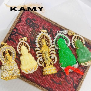 Mặt Dây Chuyền Phật Bà Quan Âm Mạ Vàng Đính Đá CZ – Bình An, May Mắn, Hộ Mệnh Phong Thủy Tài Lộc