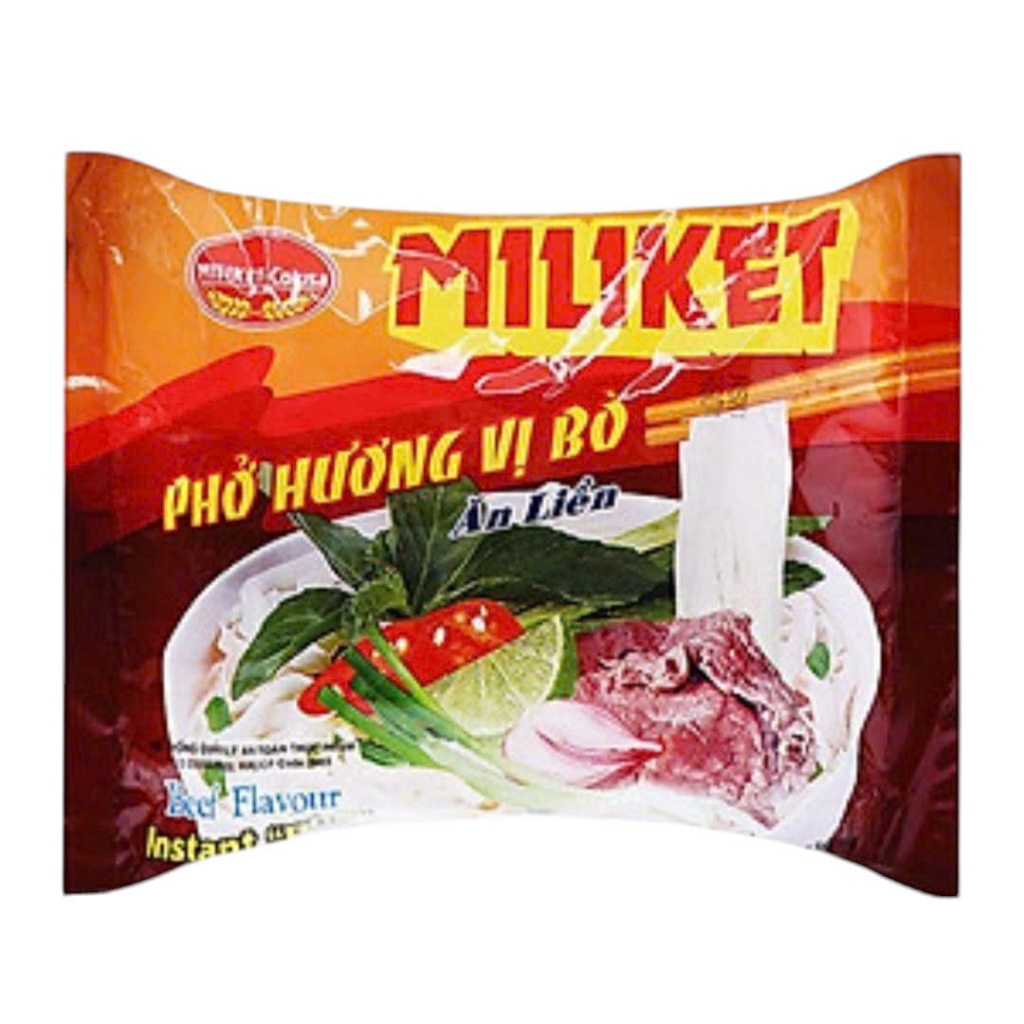 Thùng 30 gói Phở Miliket hỗn hợp 3 vị (bò, gà, chay) thơm ngon chuẩn vị, Mix vị theo yêu cầu