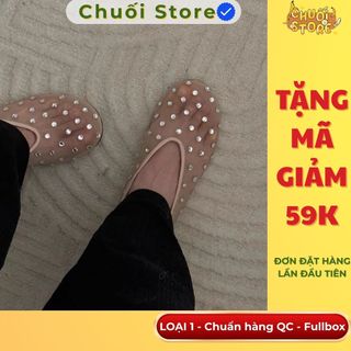 Giày bệt nữ da PU tổng hợp dệt vải đế cao su phong cách tiểu thư dễ phối đồ sang chảnh nhẹ nhàng
