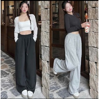 Quần Ống Suông Vải Nỉ Ép 2 Da Dày Dặn Cạp Chun Co Giãn Có Túi 2 Bên Phong Cách Trẻ Trung