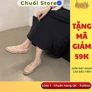 Giày bệt nữ da PU tổng hợp dệt vải đế cao su phong cách hàn quốc thoải mái dễ mang