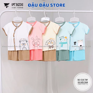 Set 2/3/5 Bộ Cộc Tay VT Thun Lạnh Màu In Hoạ Tiết Mềm Mịn Mát Cho Bé Sơ Sinh 3-9kg VT-CL19 Đậu Đậu Store