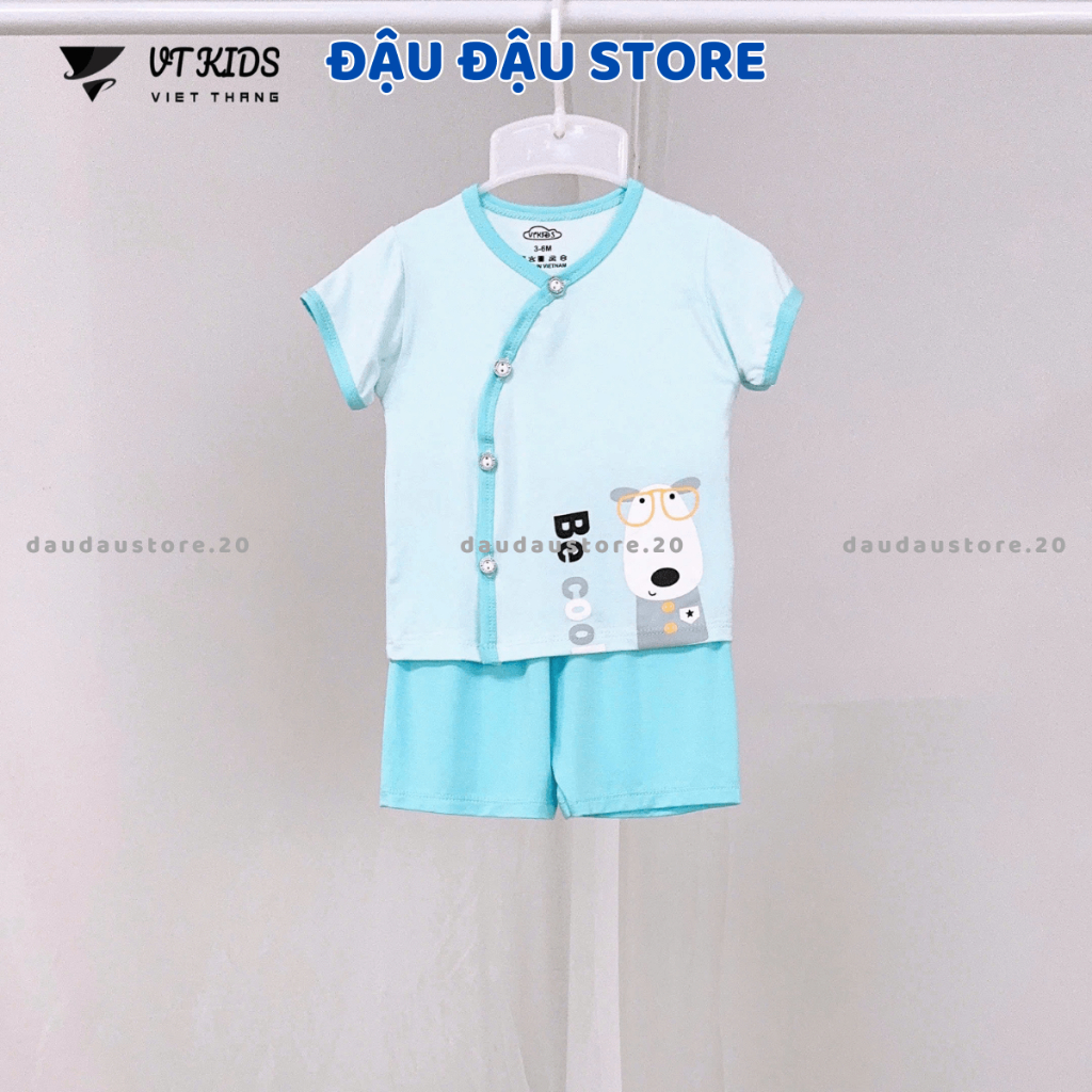 [Mẫu Mới] Set 2/3/5 Bộ Cộc Tay VT Thun Lạnh Màu In Hoạ Tiết Mềm Mịn Mát Cho Bé Sơ Sinh 3-9kg VT-CL19  Đậu Đậu Store
