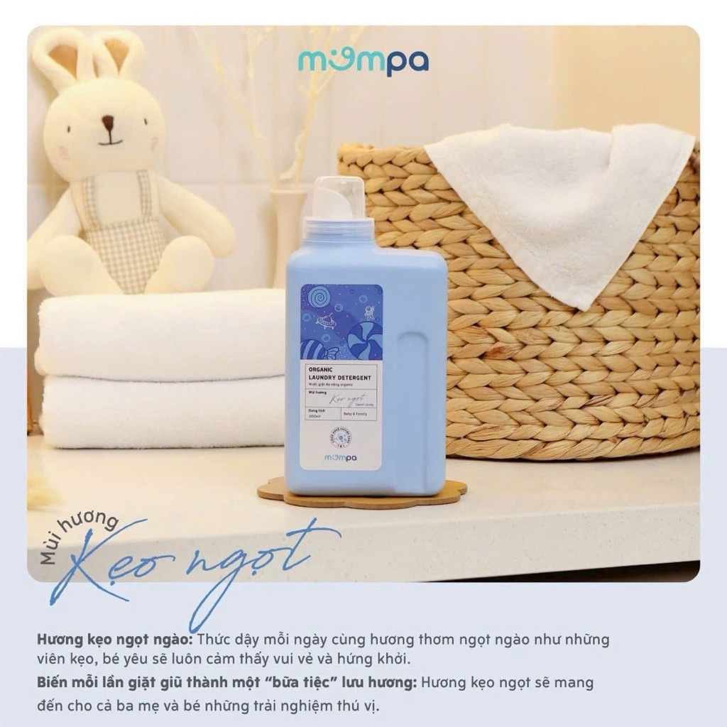{Hot} 1 Nước giặt Mompa {mẫu mới} 1 túi 2 lít siêu sạch siêu thơm - cho cả gia đình