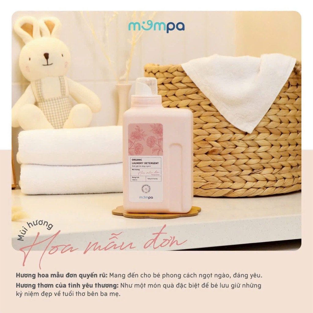 {Hot} 1 Nước giặt Mompa {mẫu mới} 1 túi 2 lít siêu sạch siêu thơm - cho cả gia đình