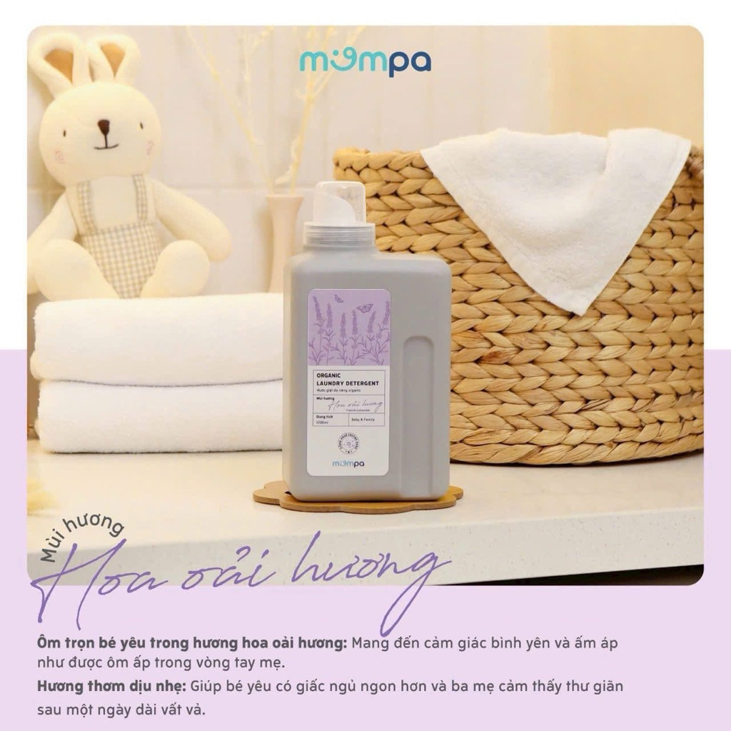{Hot} 1 Nước giặt Mompa {mẫu mới} 1 túi 2 lít siêu sạch siêu thơm - cho cả gia đình