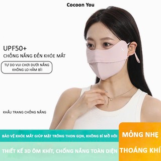 Khẩu Trang Vải Lụa Chống Nắng UPF50+ Form 3D, Thoáng Khí, Không Bí, Co Giãn, Nhiều Màu Xinh