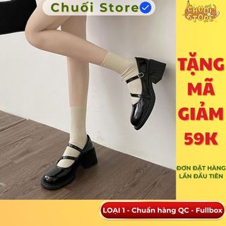 Giày lolita nữ da PU tổng hợp dệt vải đế cao su dịu dàng nữ tính thanh lịch đáng yêu