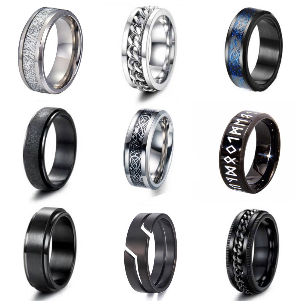 Nhẫn Nam Thời Trang Mạ Bạc 925, Nhẫn Titan Không Gỉ Siêu Bền Phong Cách ...
